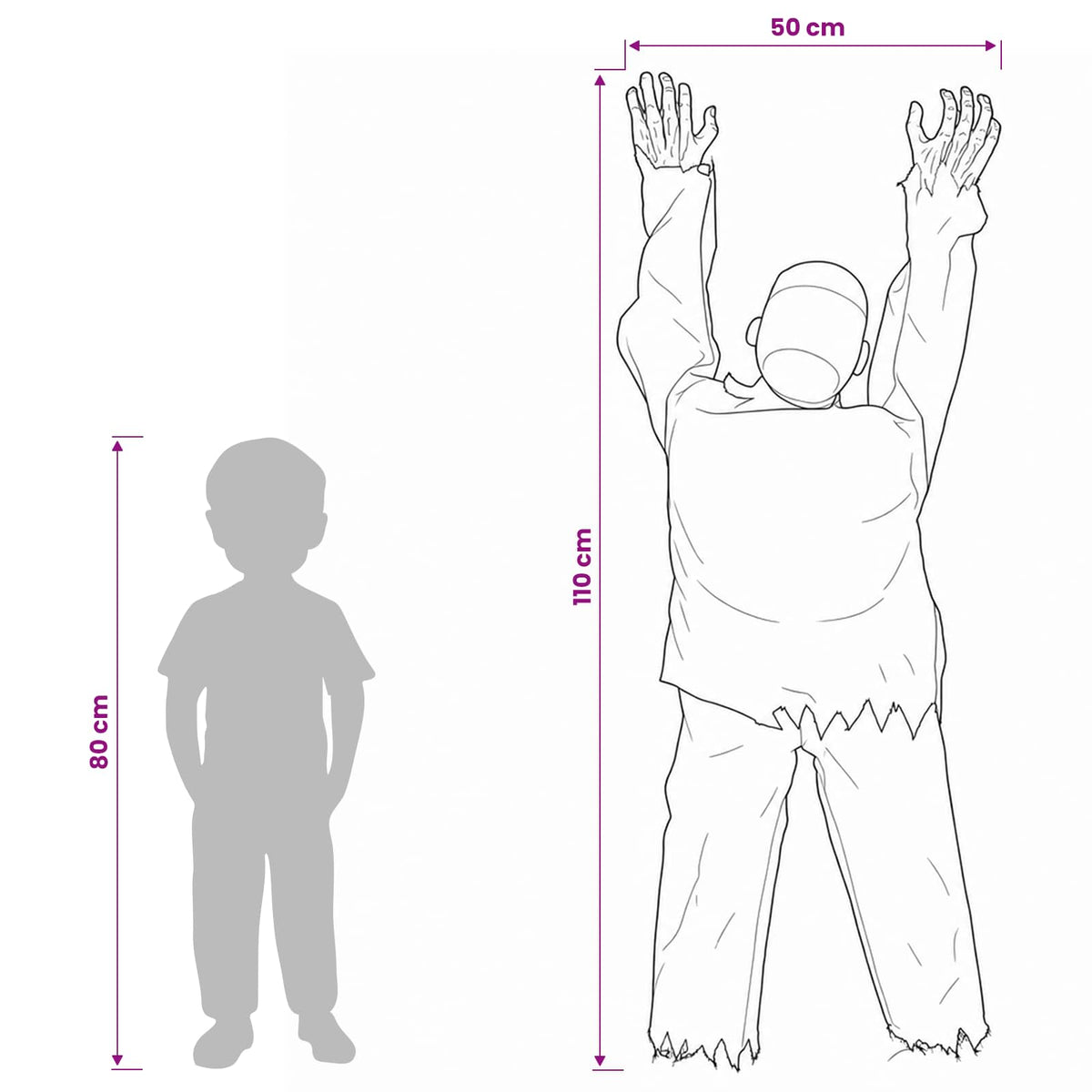 vidaXL Halloween Crawling Zombie SPOOKA Green 110 x 50 x 21 cm - Gre