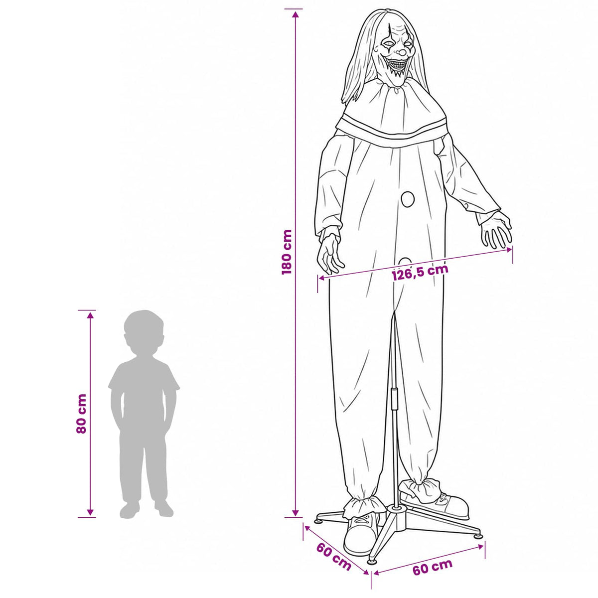 vidaXL Halloween Scary Clown SPOOKA Yellow and Blue 126.5 x 180 cm - 69093