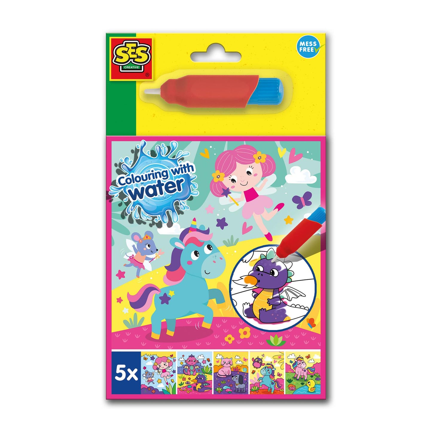 Colouring with water book with water brush - Fantasy