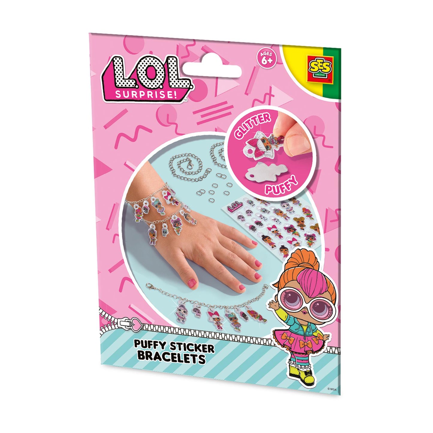 L.O.L. - Puffy sticker bracelets