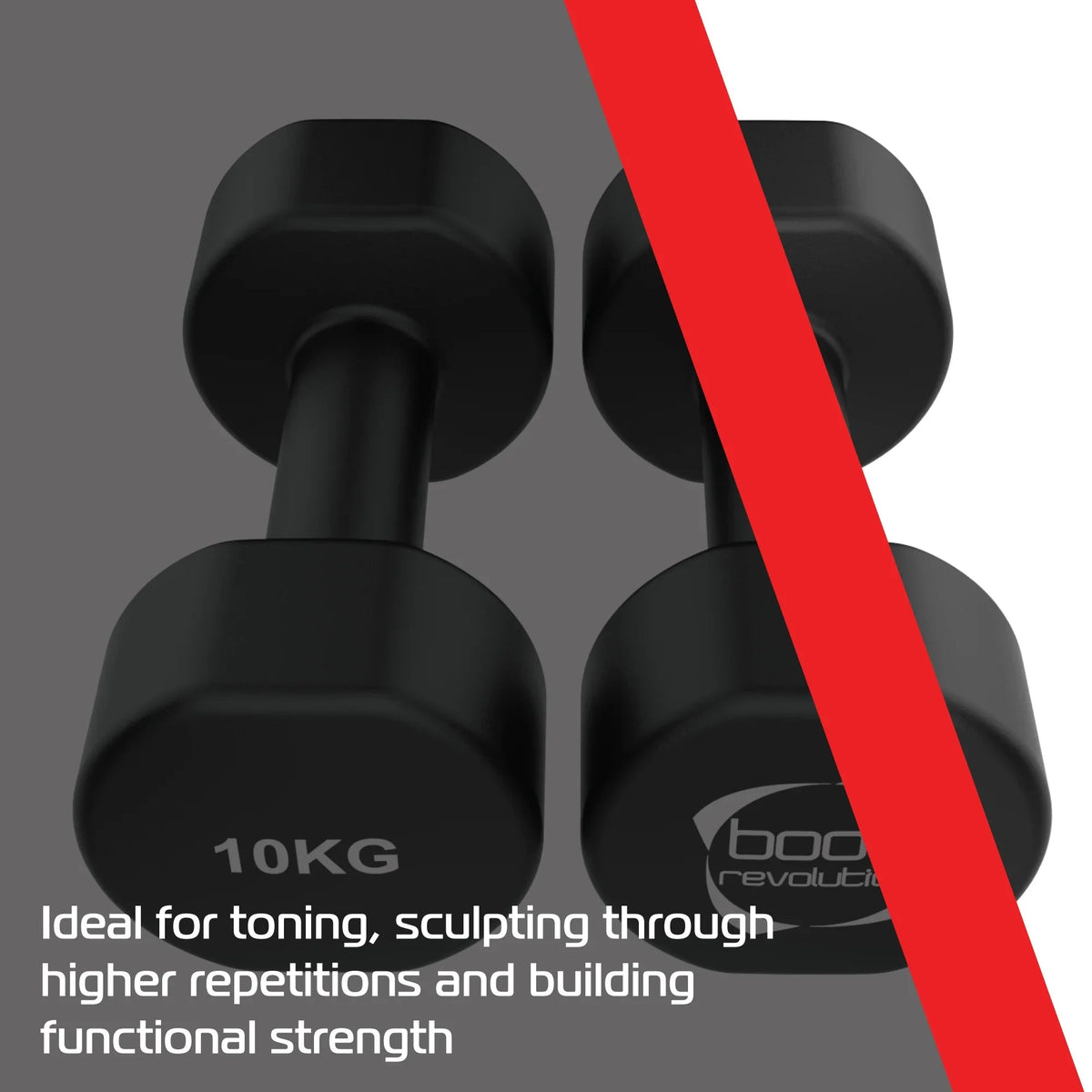 2 x 10KG Neoprene dumbbells