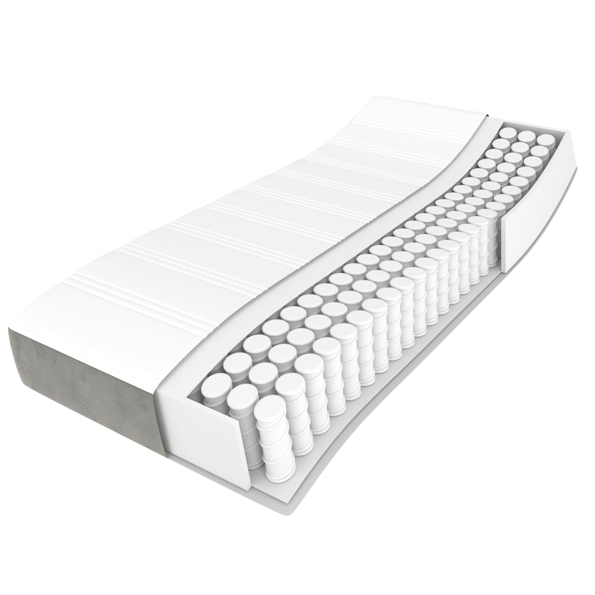 vidaXL Pocket Spring Bed Mattress Medium Light Grey 100x203x20 cm Twin XL - 203 x 100 x 20 cm
