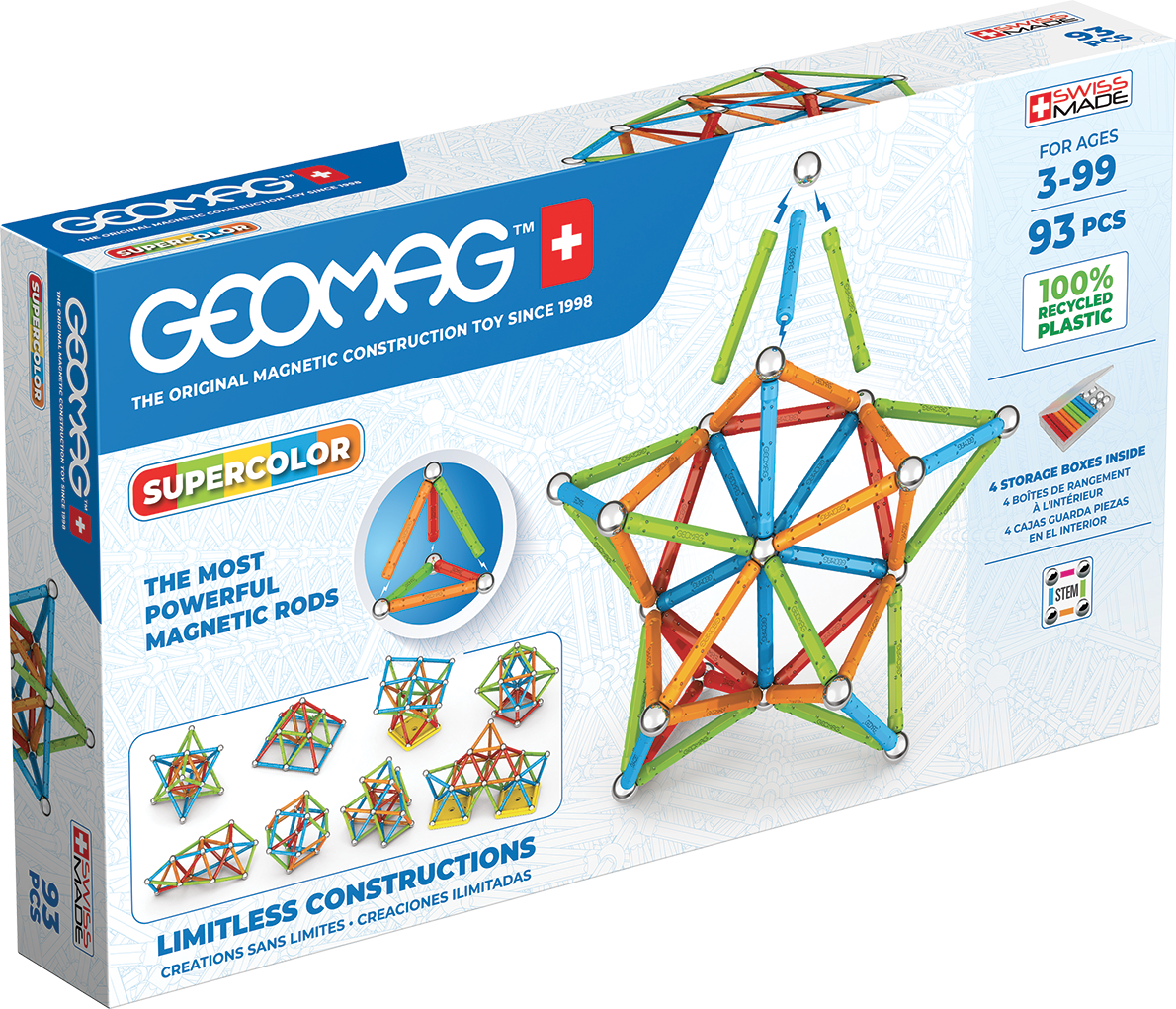 Geomag Magnetic Supercolor - 93 Pieces