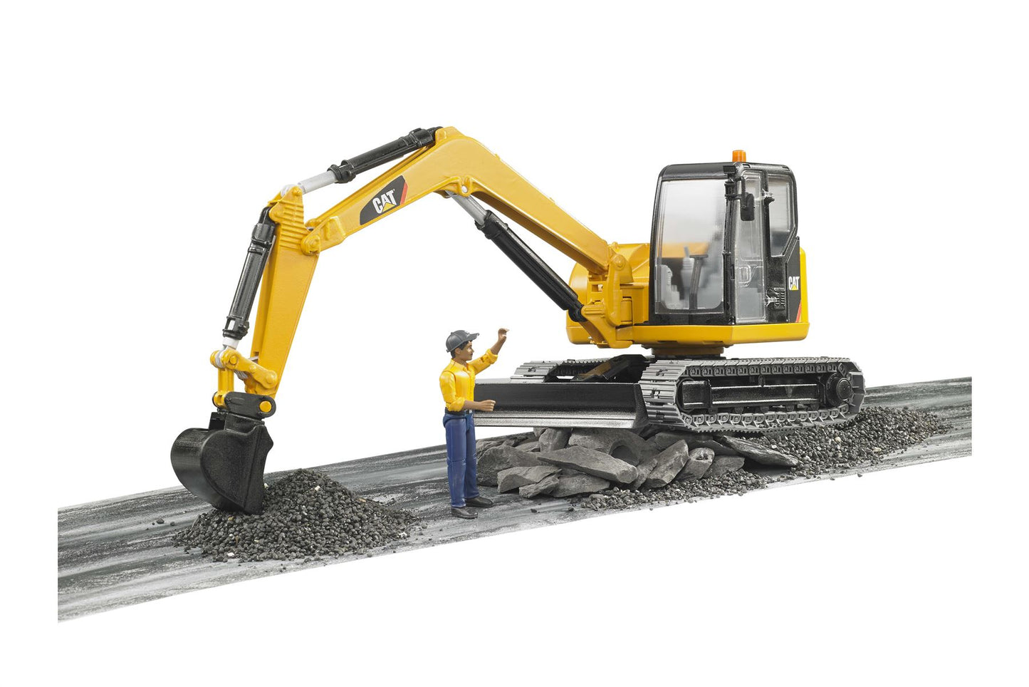 Cat Mini excavator with worker
