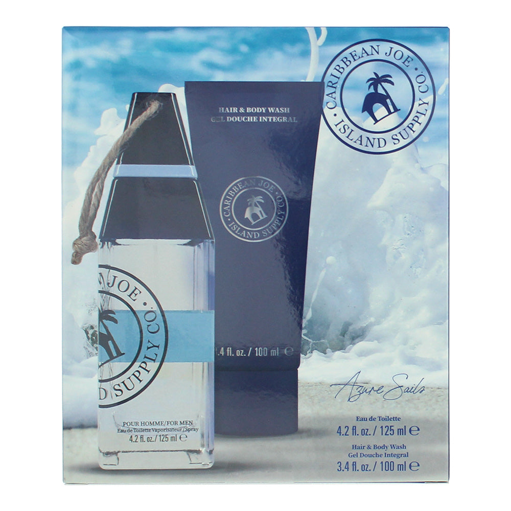 Caribbean Joe Azure Sails Gift Set 125ml EDT + 100ml Hair & Body Wash