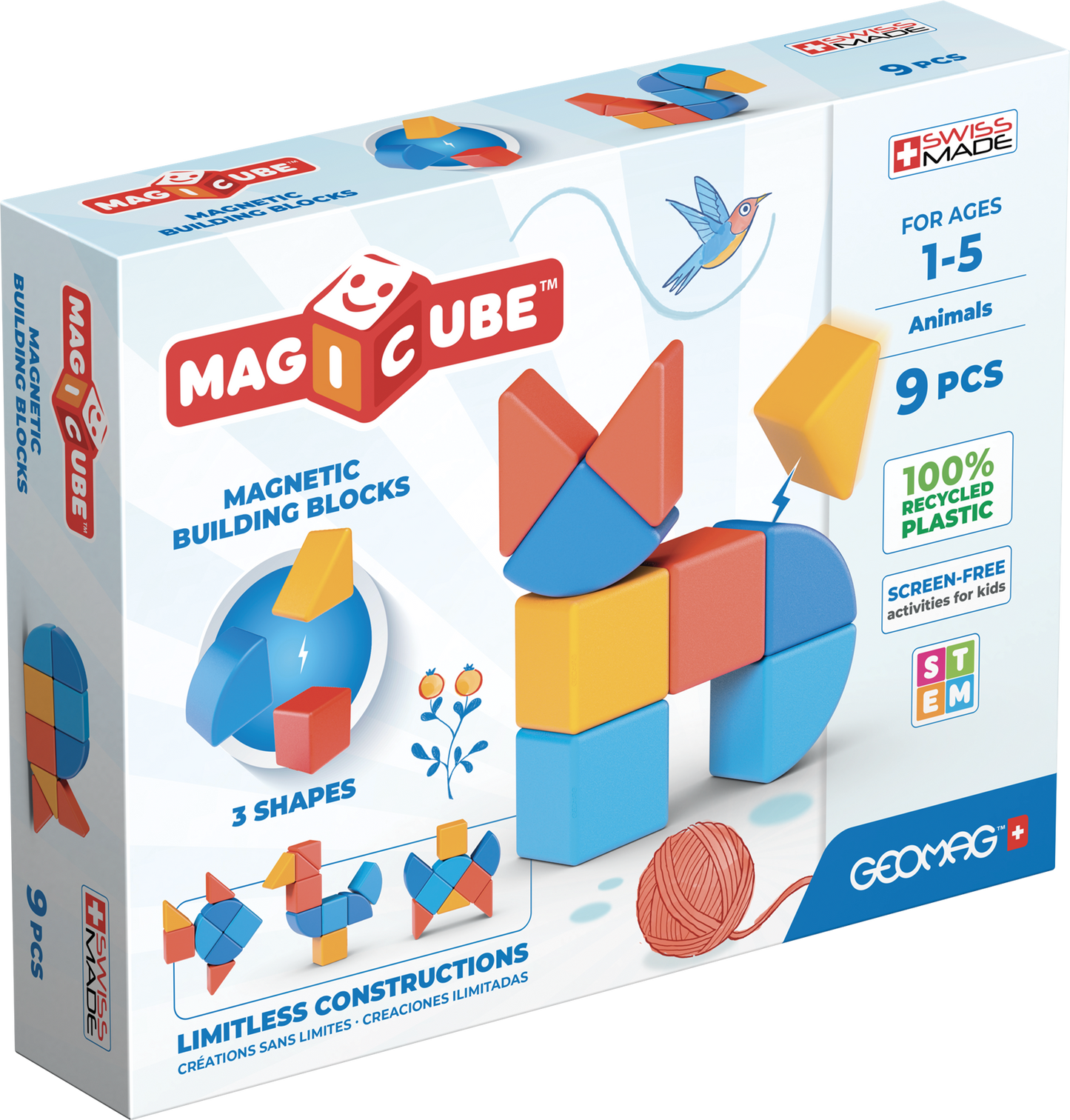 Geomag Magicube Magnetic Shapes Animals - 9 Pieces