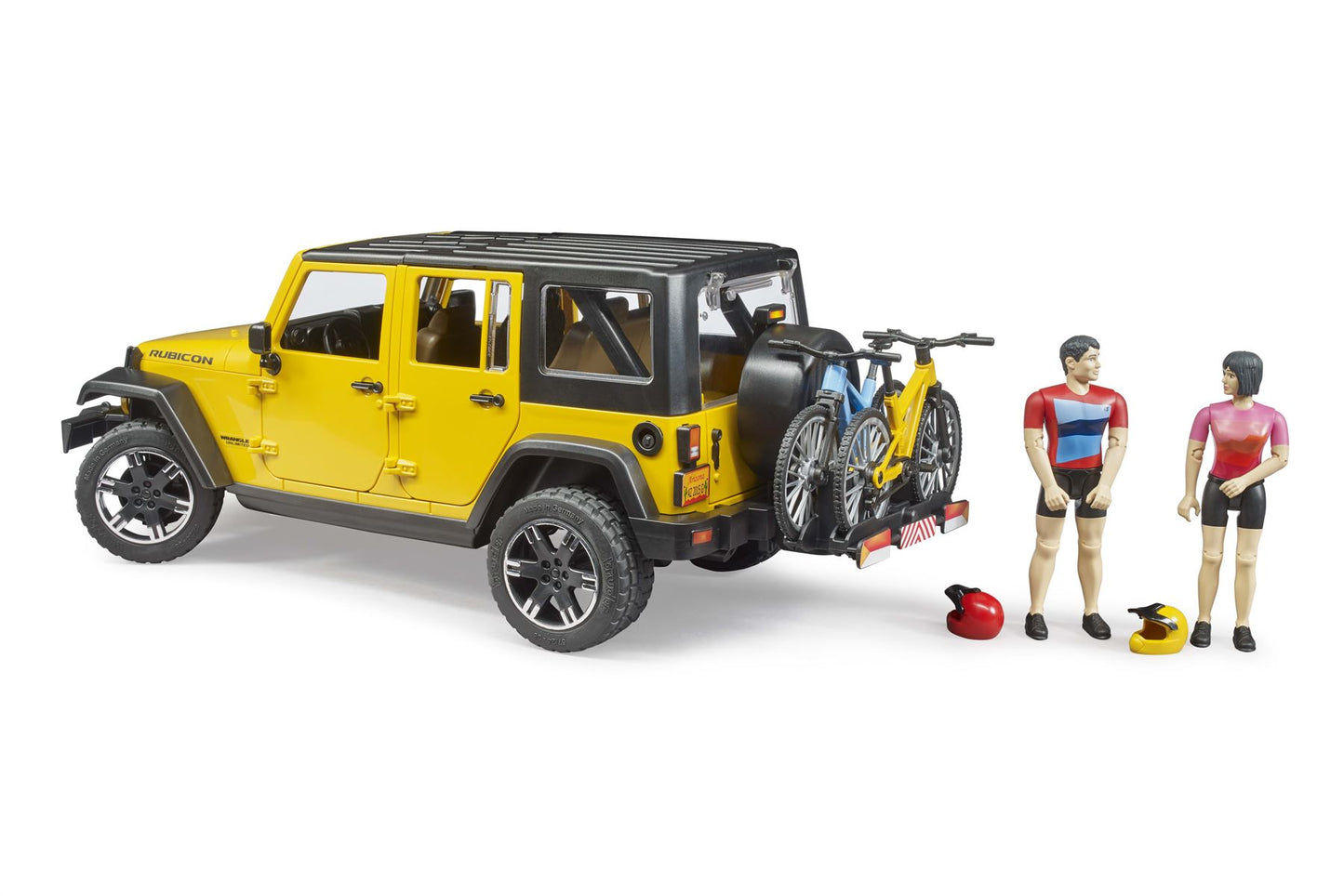JeepWrangler RubiconUnlimited, 1 mountain bike and cyclist