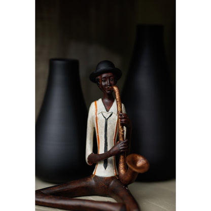 Sitting Jazz Band Saxophonist - BROWN