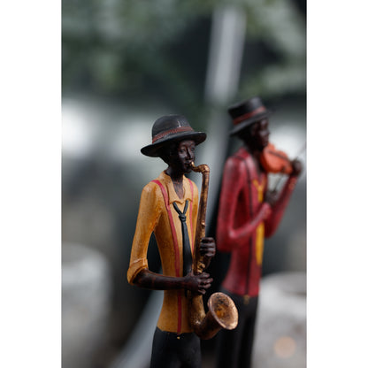 Standing Jazz Band Saxophonist - BROWN