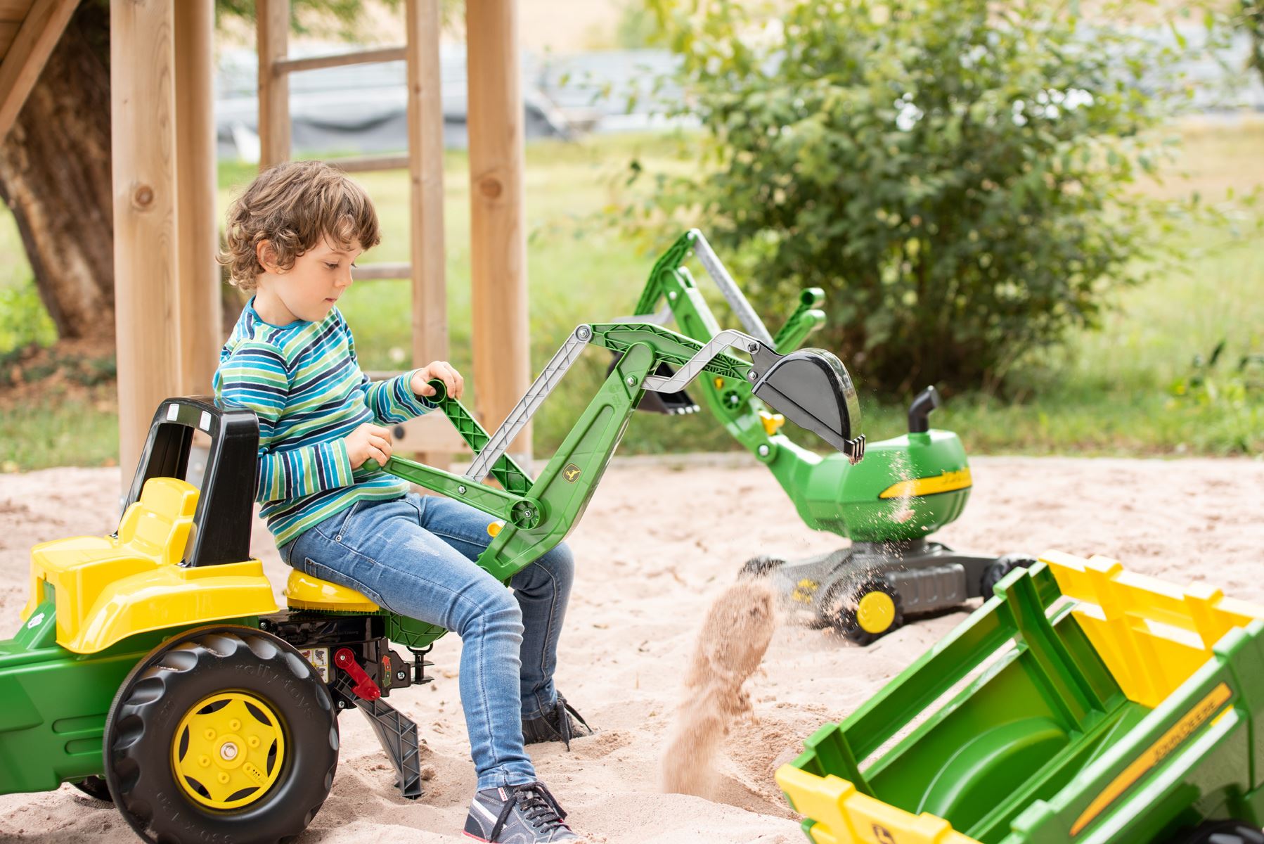 Rolly Jnr JD Tractor with Fromtloader & Rear Excavator