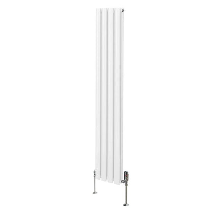 Oval Column Radiator & Valves - 1600mm x 240mm – White