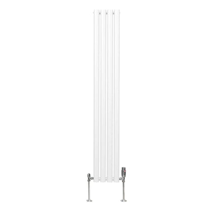 Oval Column Radiator & Valves - 1600mm x 240mm – White