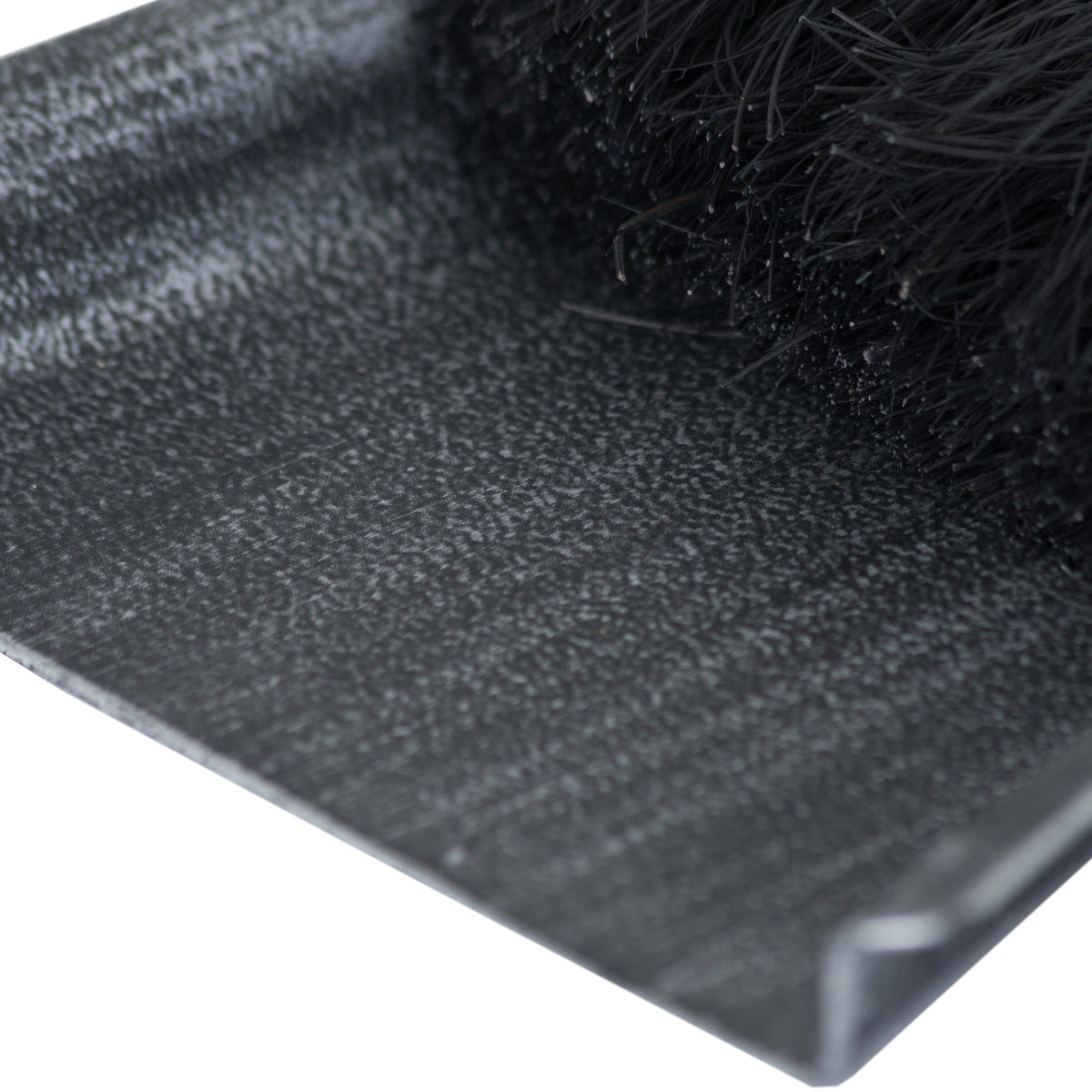 Silver Brushed Steel Crook Top Hearth Tidy Set - BLACK