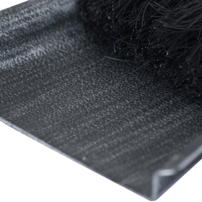 Silver Brushed Steel Crook Top Hearth Tidy Set - BLACK