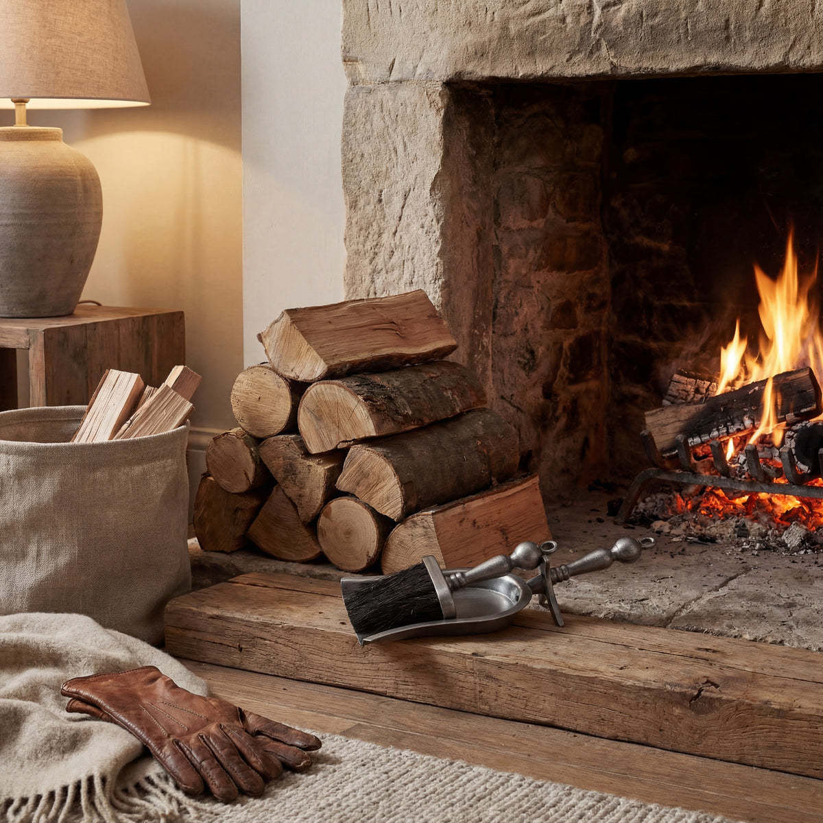 Hearth Tidy Set in Antique Pewter Effect Finish - SILVER