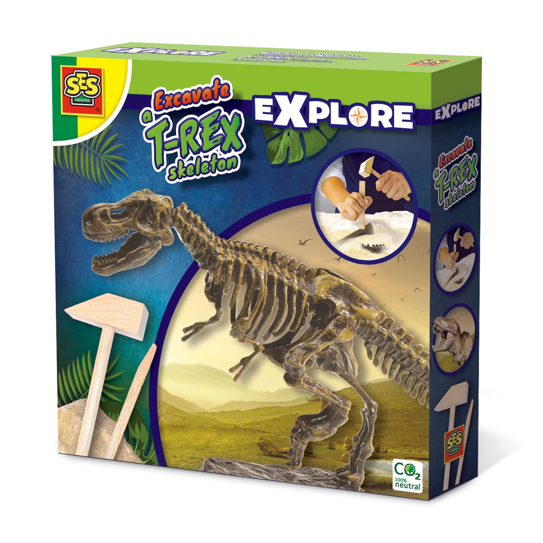Excavate a T-rex skeleton