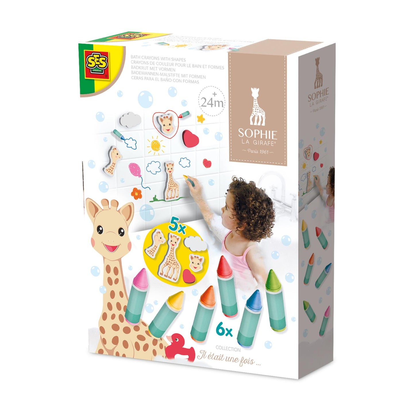 Sophie la girafe - Bath crayons with shapes