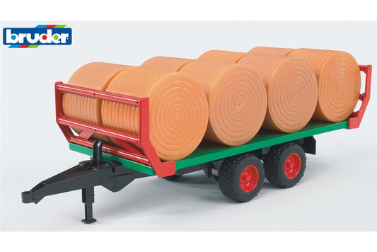 Bale transport trailer with 8 round bales