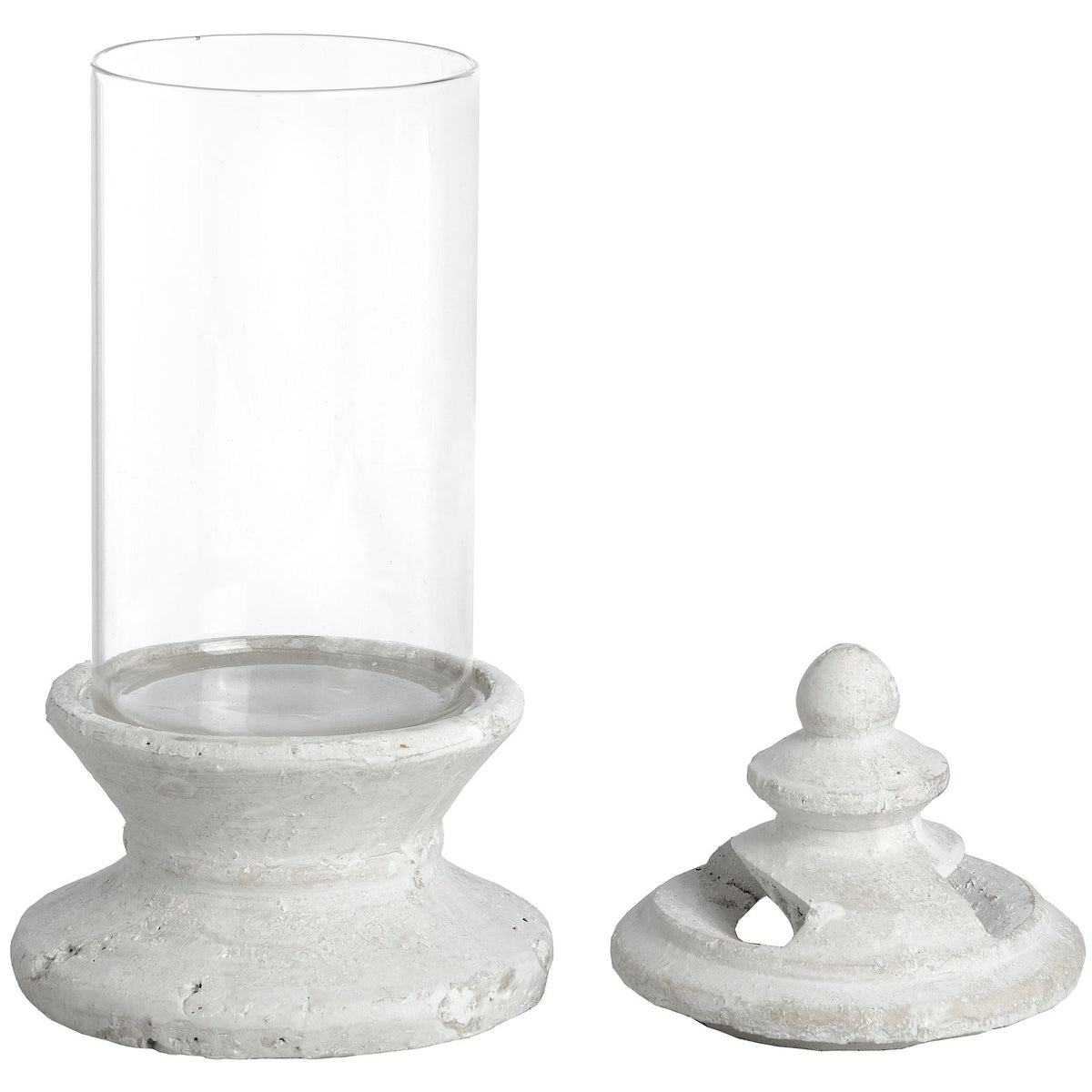Glass Candle Holder - WHITE