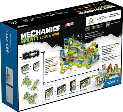 Geomag Mechanics Gravity Magnetic Loops & Turns - 130 Pieces