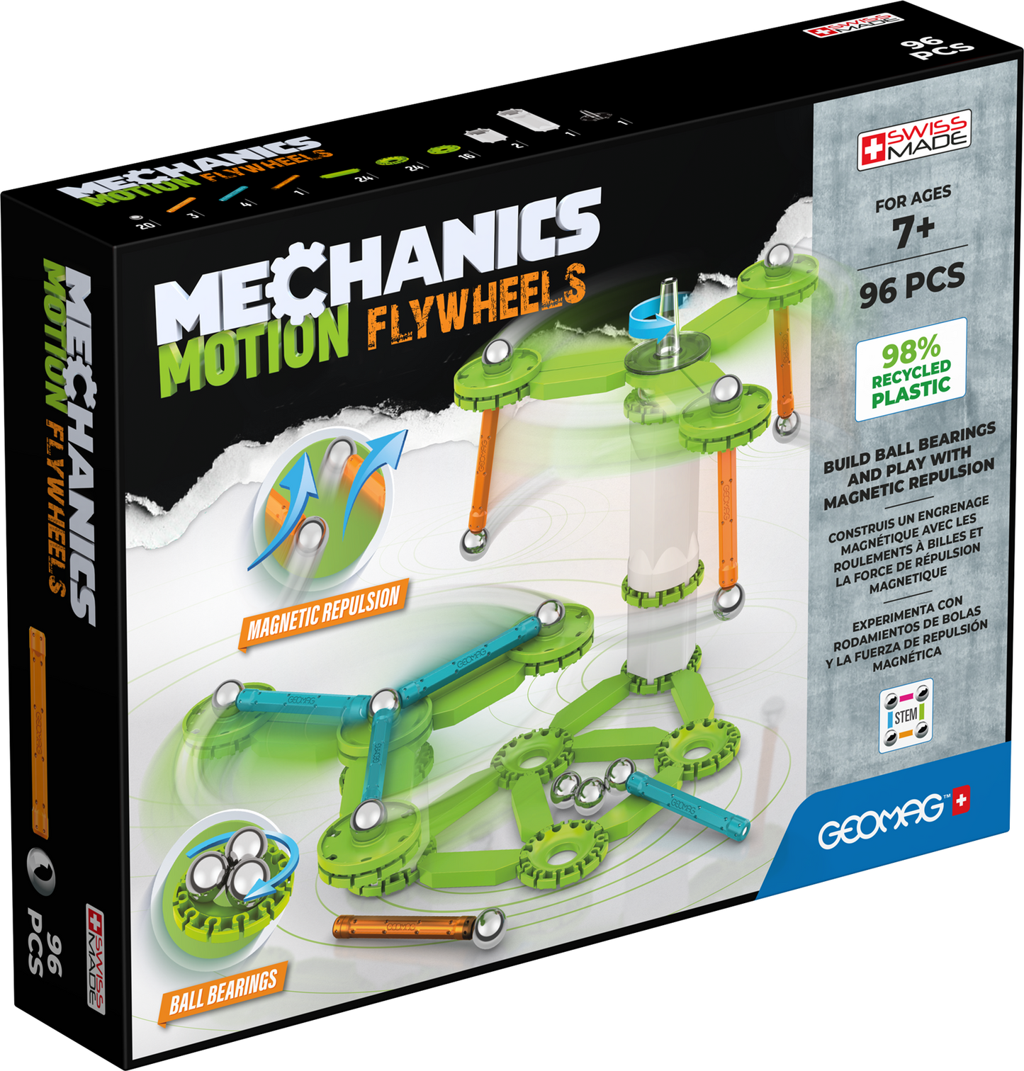 Geomag Mechanics Motion Magnetic Flywheels - 96 Pieces