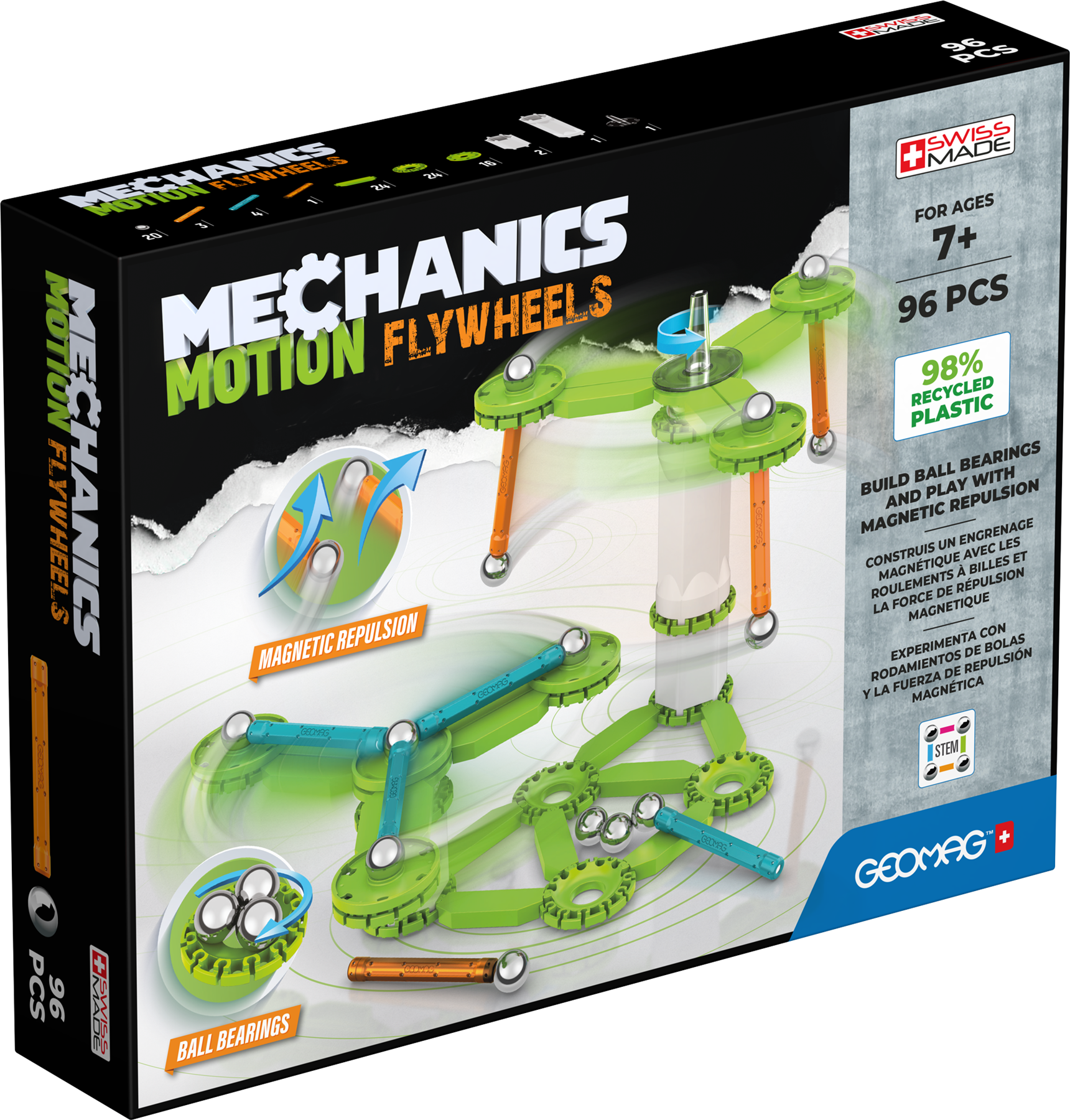 Geomag Mechanics Motion Magnetic Flywheels - 96 Pieces