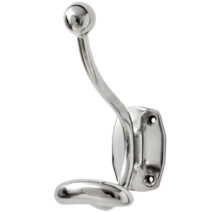Single Hook Chrome Coat Hanger - SILVER