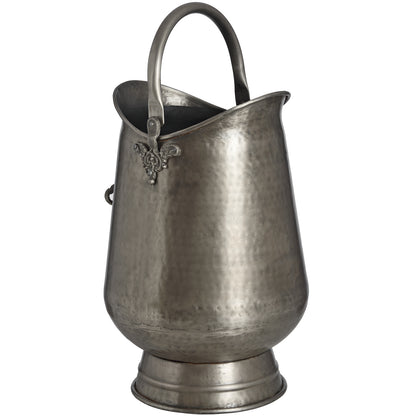 Antique Pewter Coal Bucket - GUN METAL