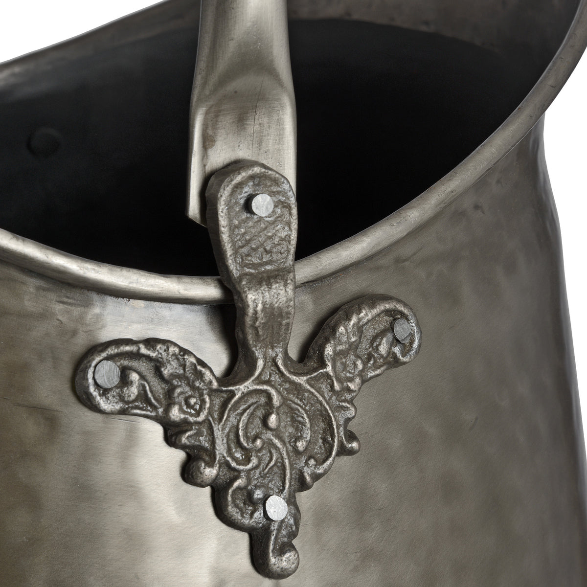 Antique Pewter Coal Bucket - GUN METAL