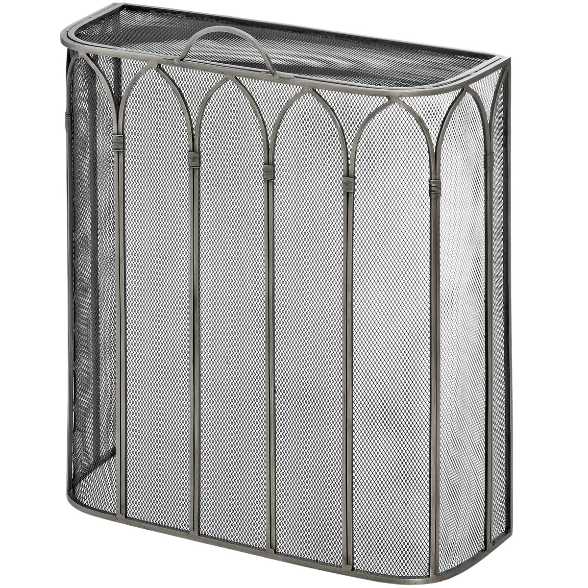 Gothic Antique Pewter Firescreen - BLACK