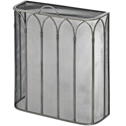 Gothic Antique Pewter Firescreen - BLACK