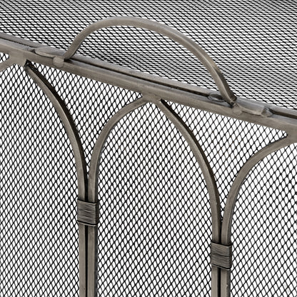 Gothic Antique Pewter Firescreen - BLACK