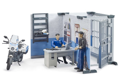 bworld Police station with police motorbike