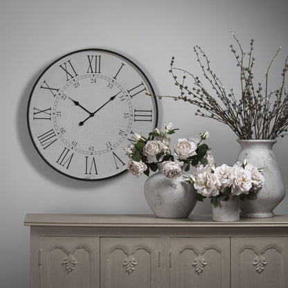 Large Embossed Station Clock - WHITE