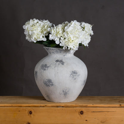Downton Large Antique White Vase - STONE
