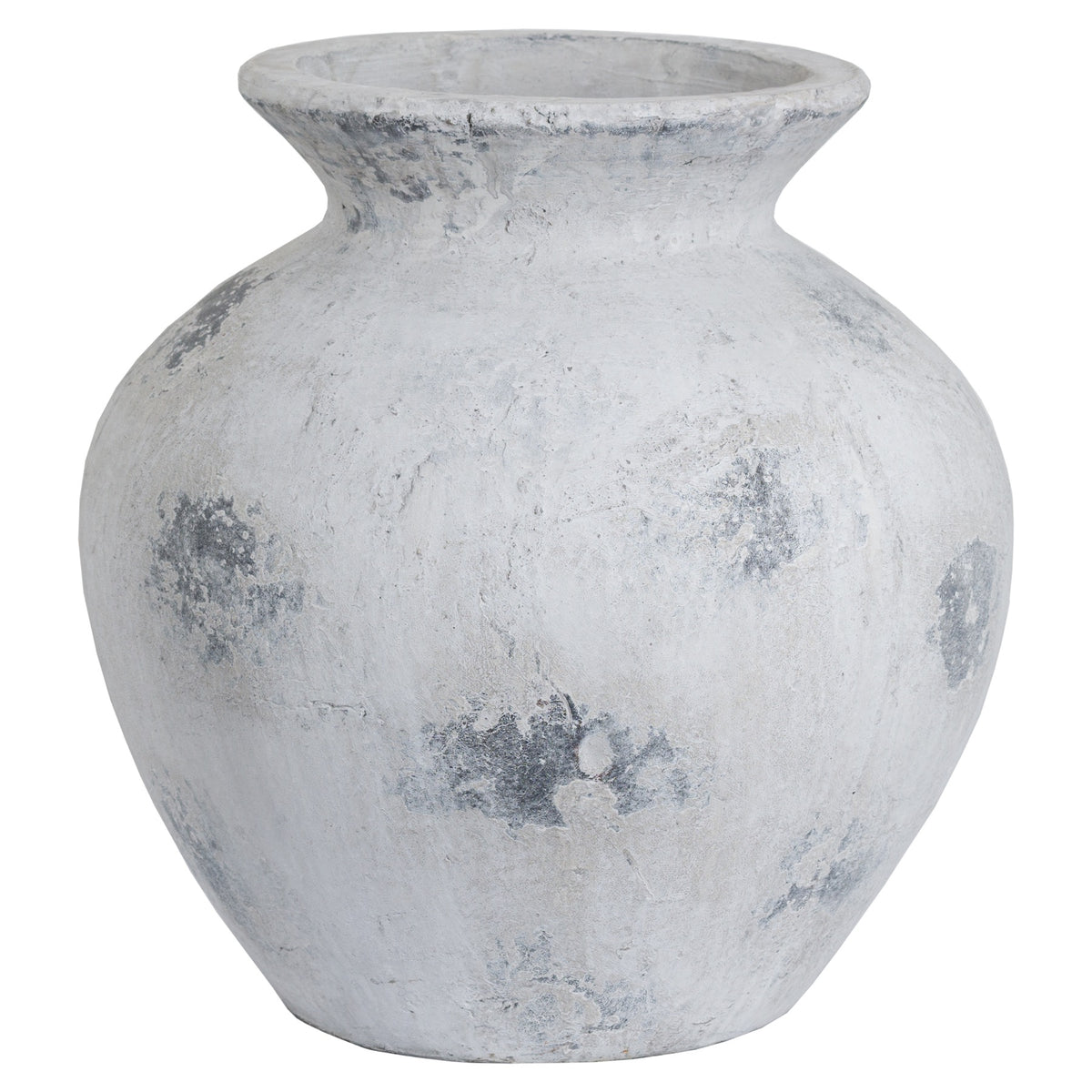 Downton Large Antique White Vase - STONE