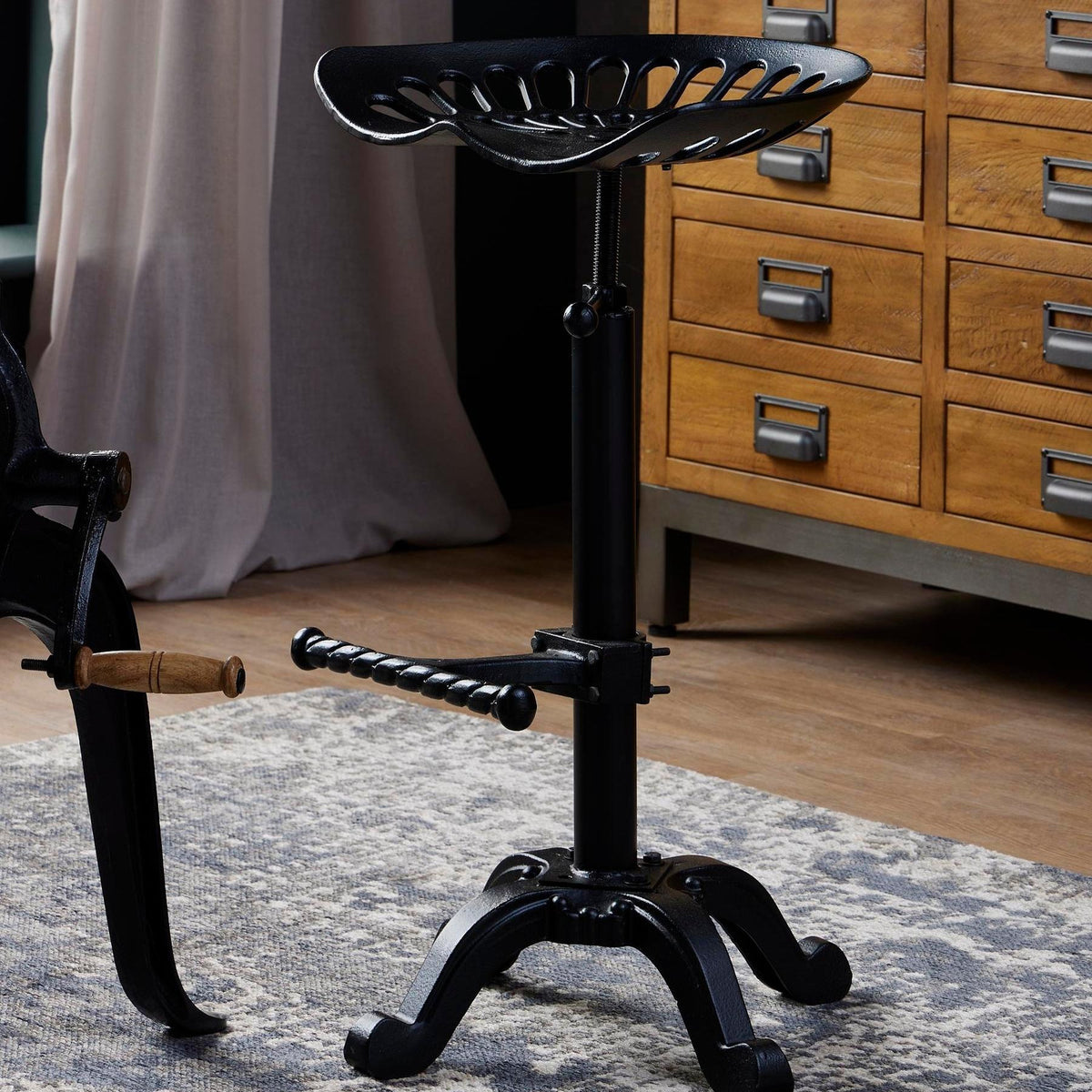 Adjustable Tractor Seat - BLACK