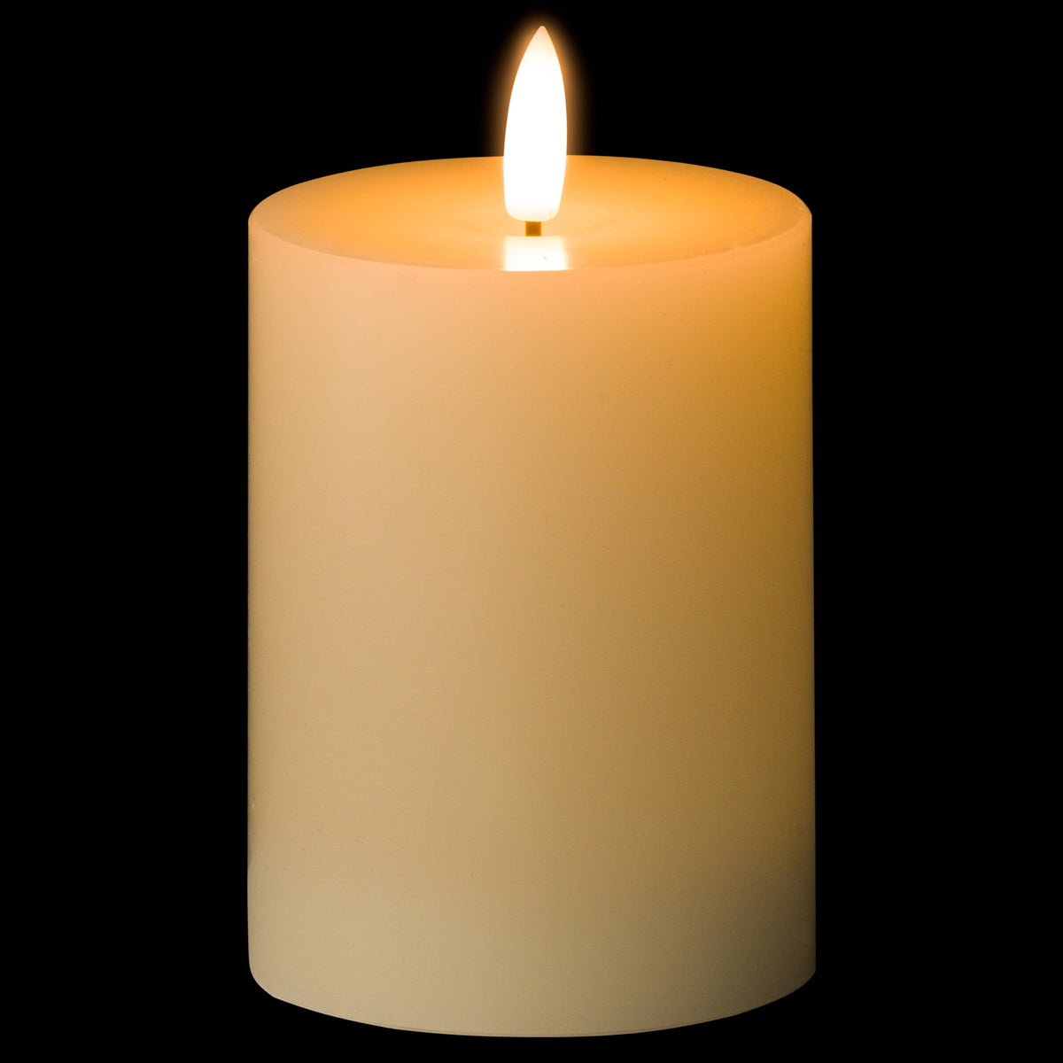Luxe Collection Natural Glow 3 x 4 LED Cream Wax Candle - IVORY
