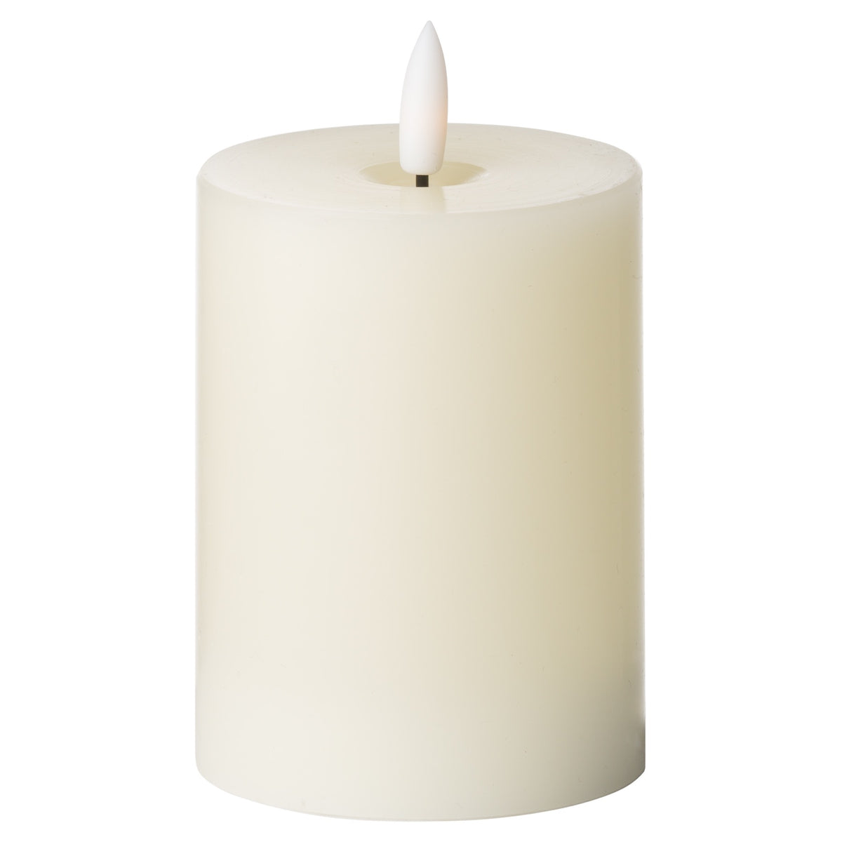 Luxe Collection Natural Glow 3 x 4 LED Cream Wax Candle - IVORY