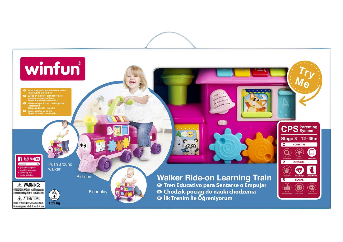 Walker Ride-On Learning Train -Pink