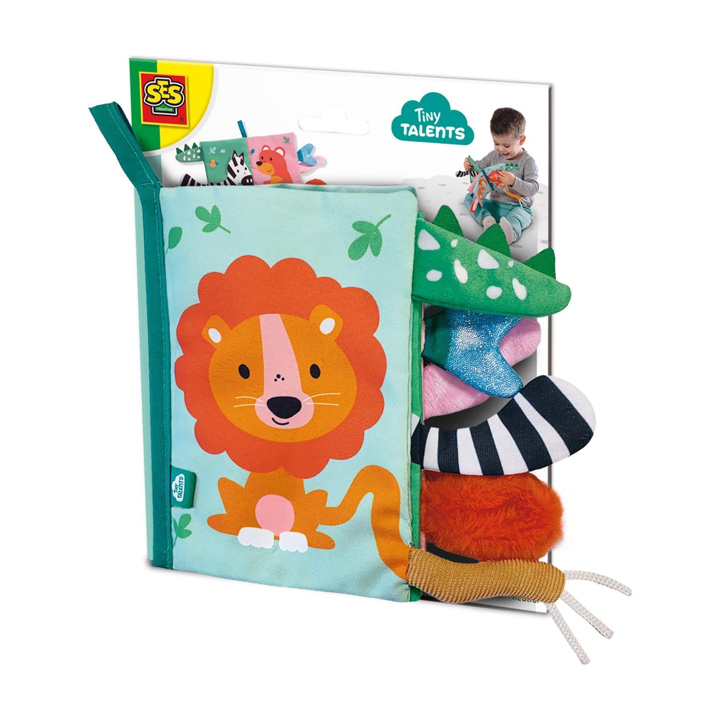 Sensory animal tails cloth book