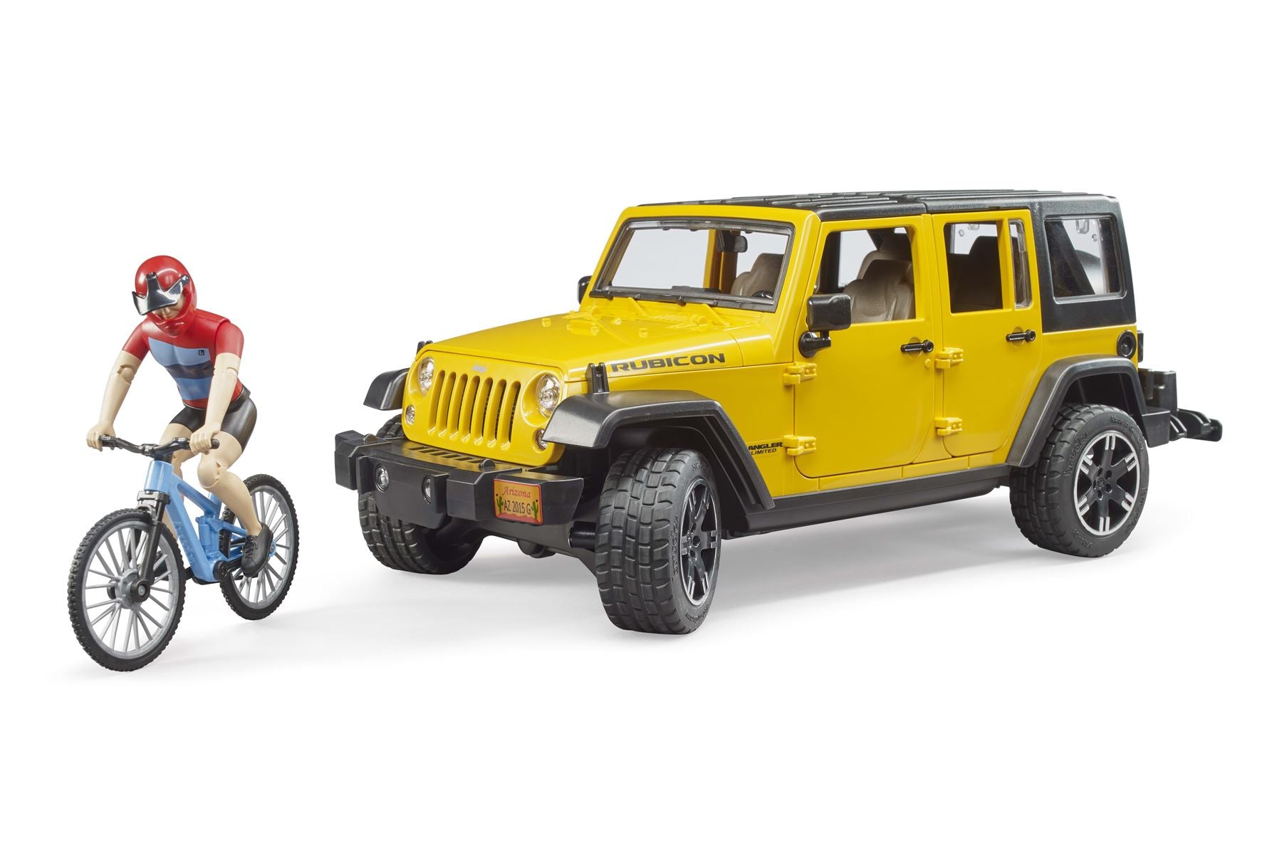 JeepWrangler RubiconUnlimited, 1 mountain bike and cyclist