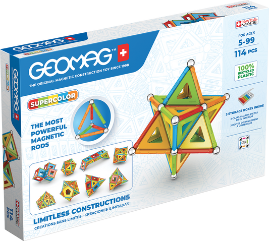 Geomag Magnetic Supercolor Panel - 114 Pieces
