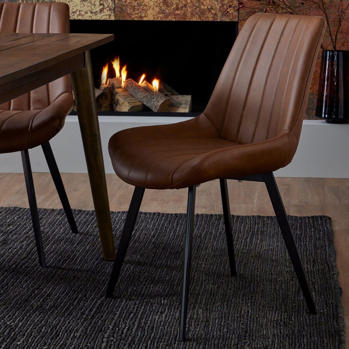 Malmo Tan Dining Chair - BROWN