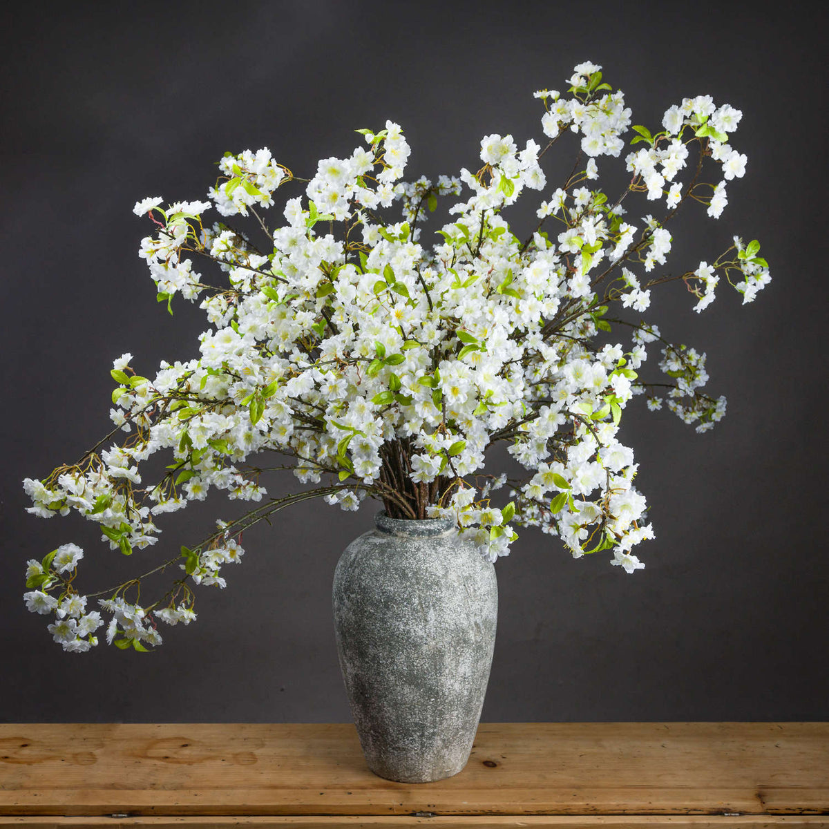 White Cherry Blossom Spray - BURGUNDY