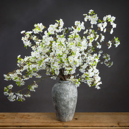 White Cherry Blossom Spray - BURGUNDY