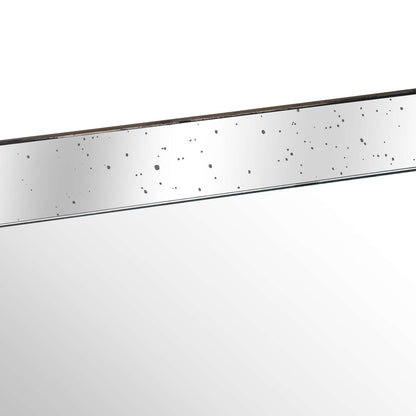 Astor Distressed Large Mirrored Tray With Wooden Detailing - BROWN