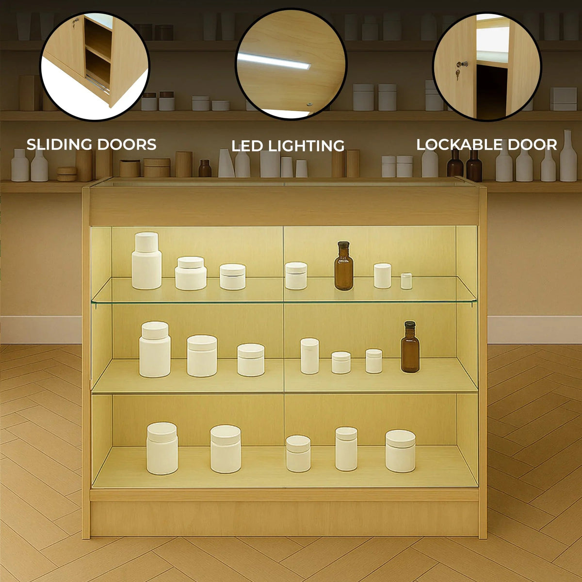LED Retail Shop Counter K900 - Maple