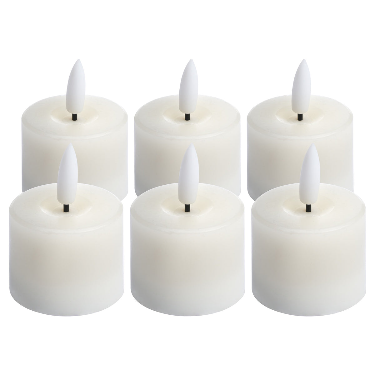 Luxe Collection Set Of 6 Natural Glow Led Tealight Candles - WHITE