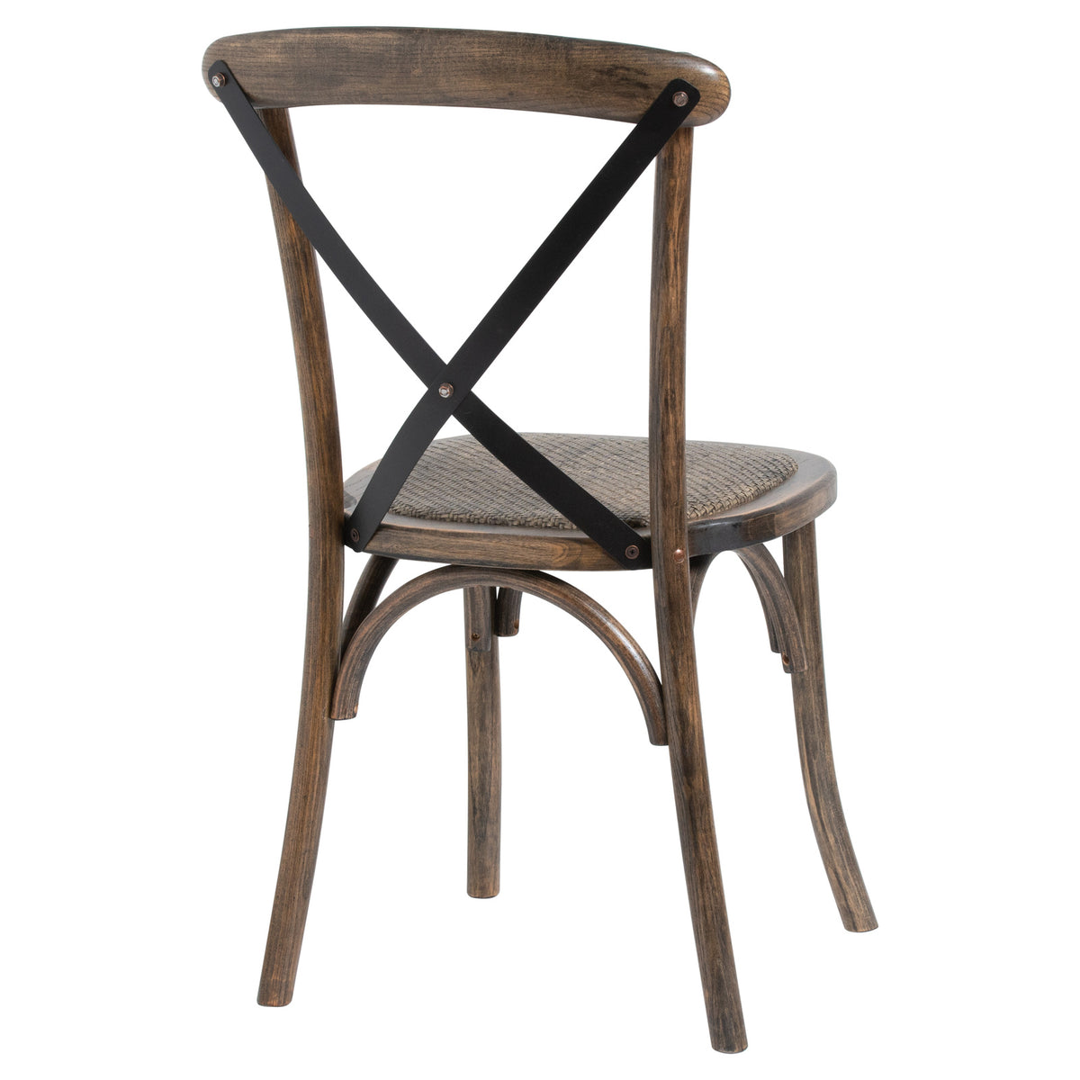 Cross Back Dining Chair - BROWN